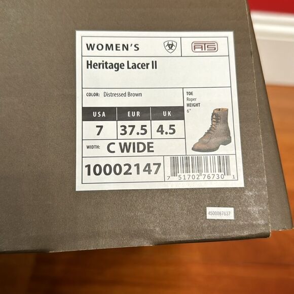 NIB Ariat Womens Heritage Lacer II Boots 10002147 Distressed Brown size 7 wide - Picture 9 of 10